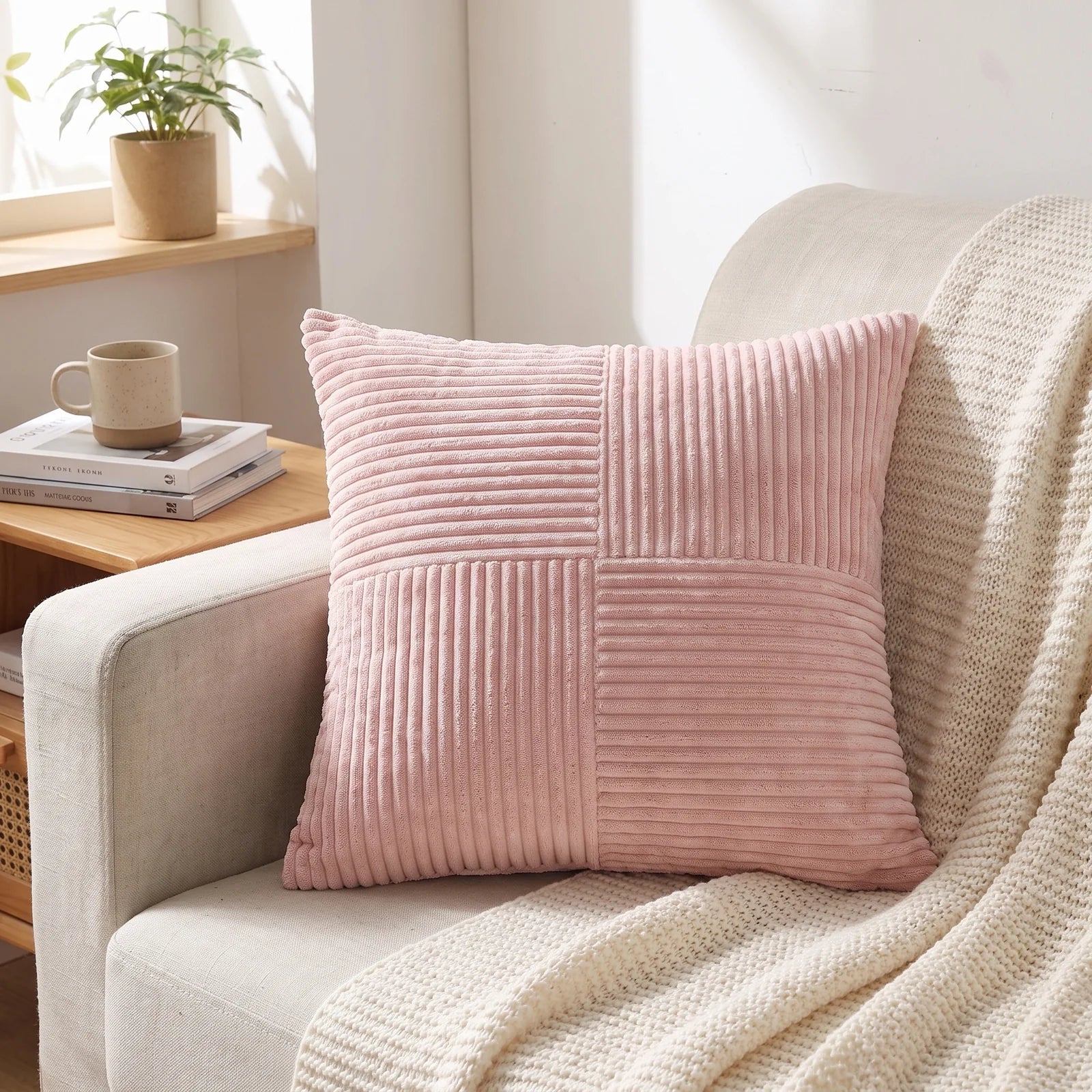 Corduroy Cushion Covers | Luxury Striped Throw Pillow Covers