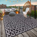 Reversible Outdoor Rug | Black & Grey Modern Patio Mat