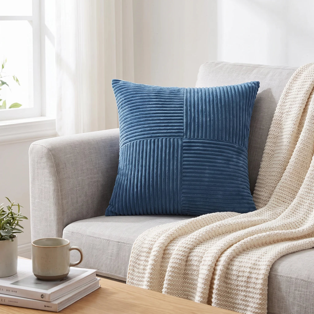 Corduroy Cushion Covers | Luxury Striped Throw Pillow Covers