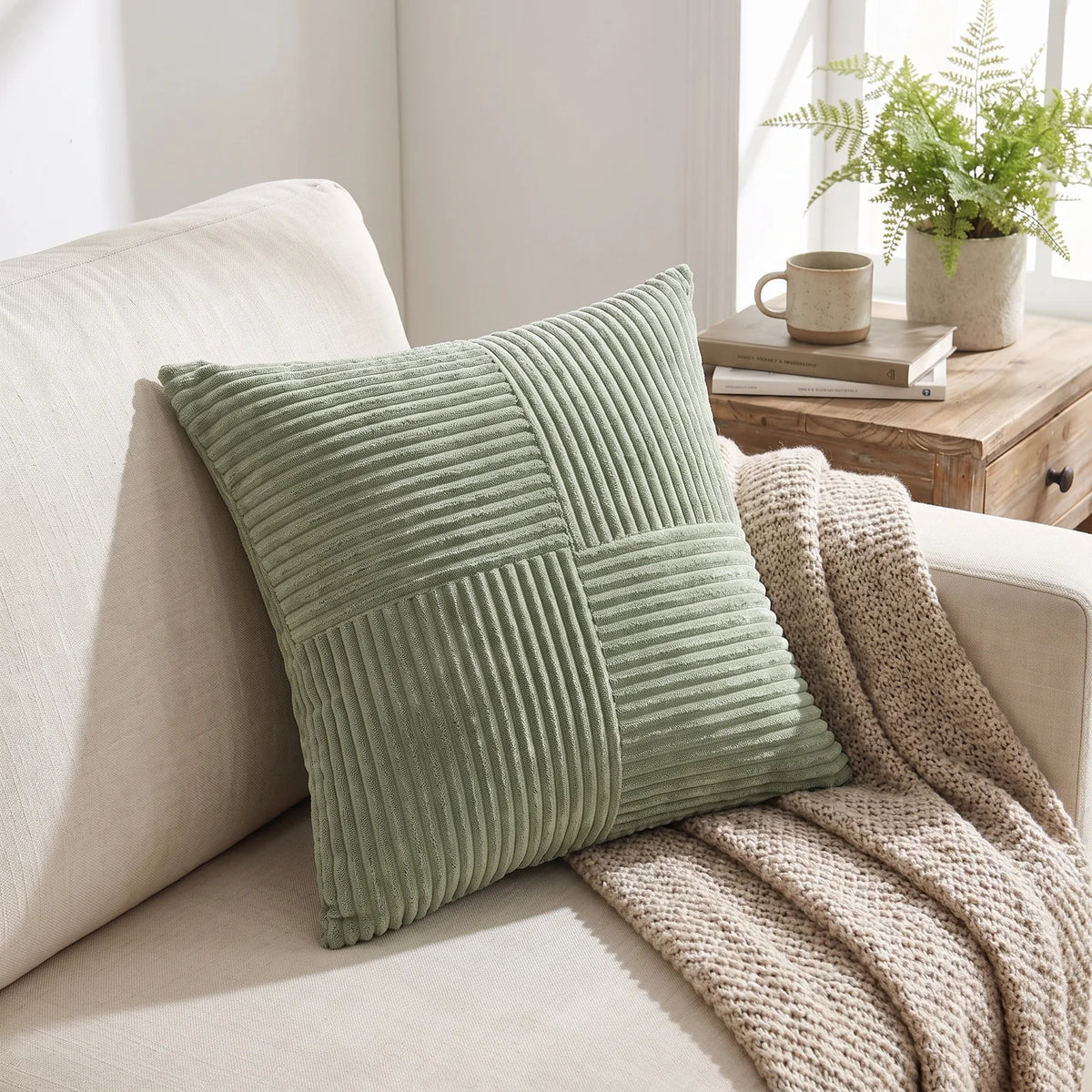 Corduroy Cushion Covers | Luxury Striped Throw Pillow Covers