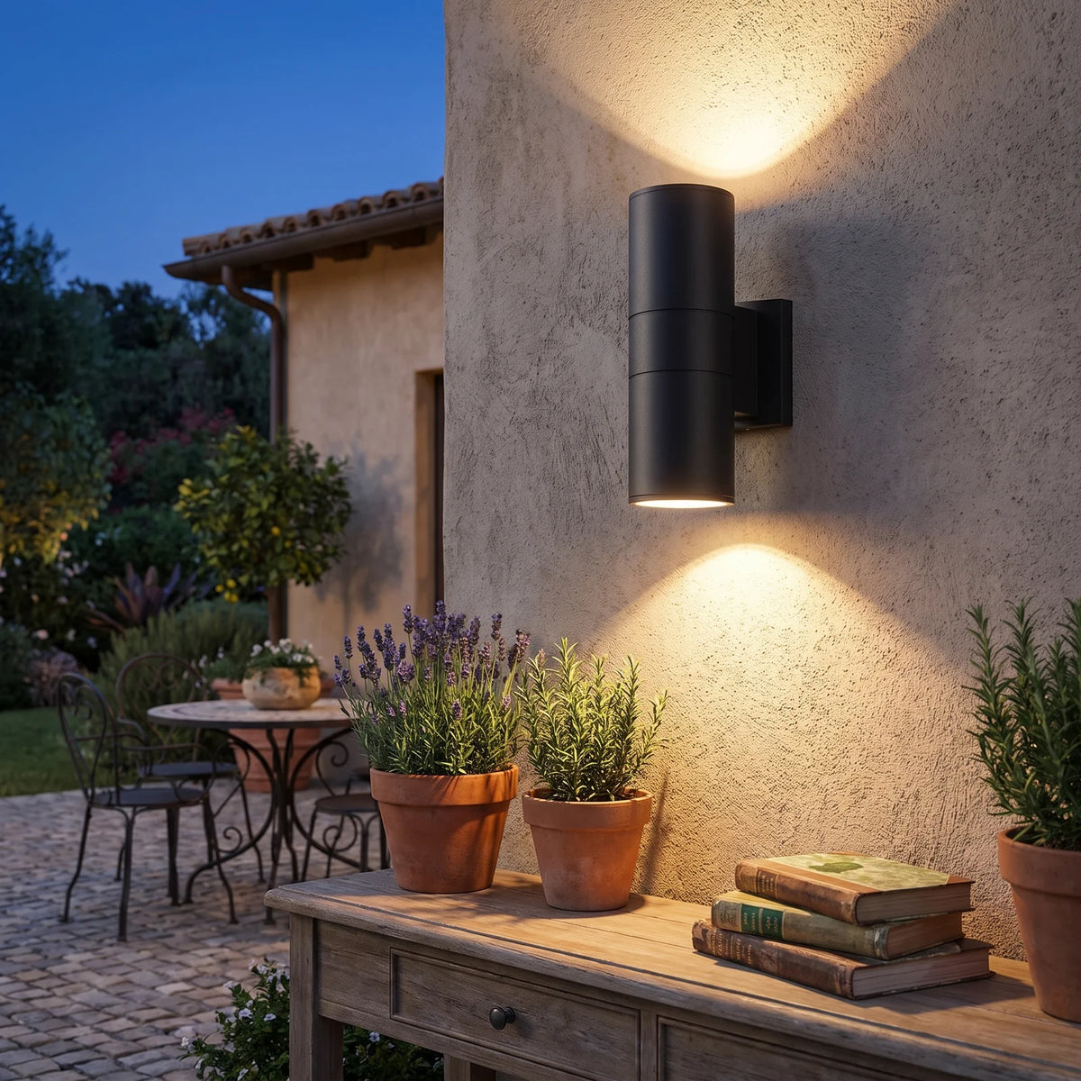 Modern Outdoor Wall Light Up Down Black