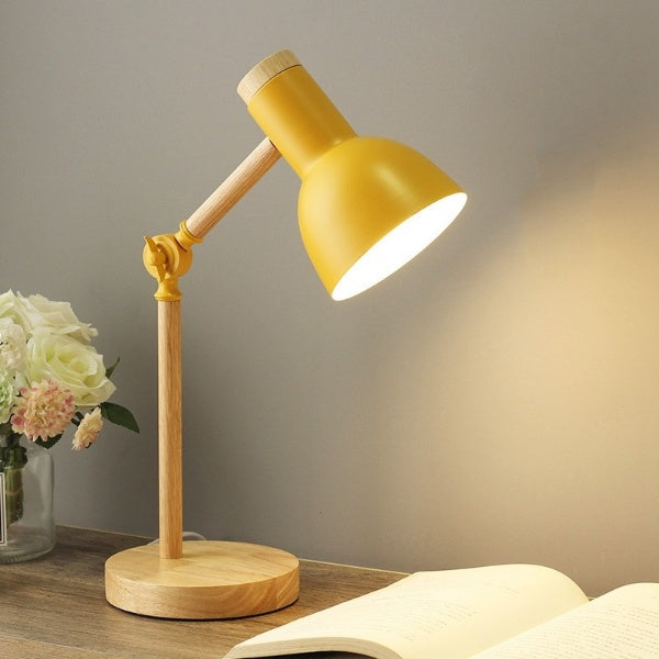 Lampe de bureau scandinave à LED en bois