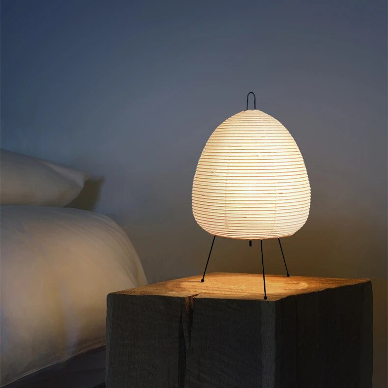 Lampe de table japonaise en papier de riz