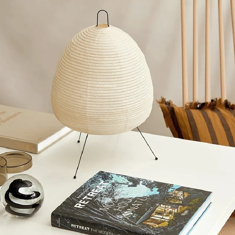 Lampe de table japonaise en papier de riz